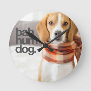 "Bahハム雑音犬"のビーグル犬 ラウンド壁時計