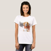 "Bahハム雑音犬"のビーグル犬 Tシャツ (正面フル)