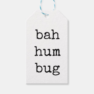 Bah Hum Bug, おもしろいChristmas Giftラベル,ミニマリスト ギフトタグ