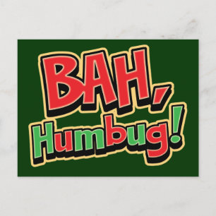 Bah Humbugポストカード – 暗い背景 シーズンポストカード