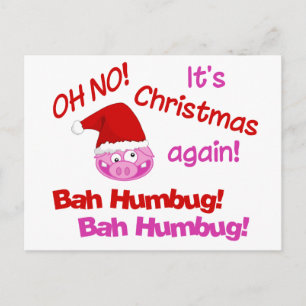 BAH HUMBUG豚はがき ポストカード
