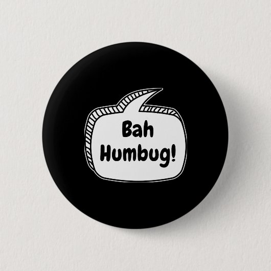 Bah Humbug 吹き出し Tシャツ 缶バッジ (正面)