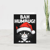 Bah Humbug Funny Bad Cat Christmas Hater Cat Lover カード (正面)