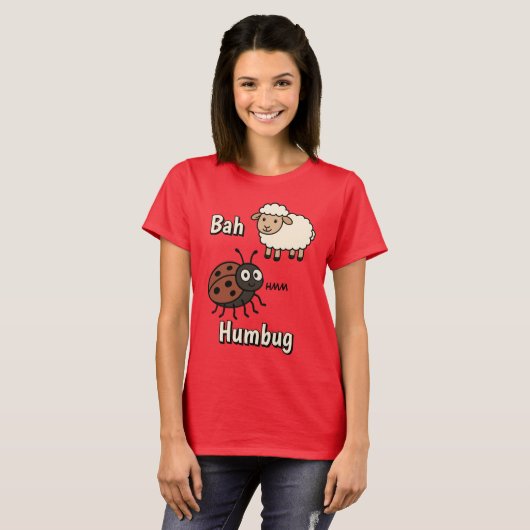 Bah Humbug Funny Cute Cranky Christmas Tシャツ (正面フル)
