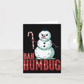 Bah Humbug Santa Hat Angry Snowman Sarcastic Chris カード (正面)
