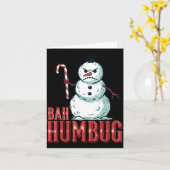 Bah Humbug Santa Hat Angry Snowman Sarcastic Chris カード (黄色い花)
