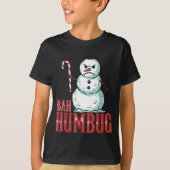 Bah Humbug Santa Hat Angry Snowman Sarcastic Chris Tシャツ (正面)