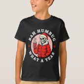 Bah Humbug Skull Hat Santa's Candy Christmas Pajam Tシャツ (正面)