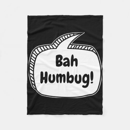 Bah Humbug Speech Bubble T Shirt  フリースブランケット (正面)