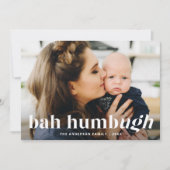 Bah Humbug Ugh 青い面白いホリデーフォトカード シーズンカード (正面)