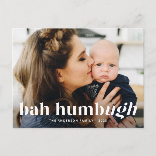 Bah Humbug Ugh Navyの写真おもしろい シーズンポストカード (正面)