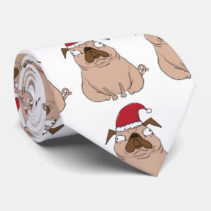 Bah Humpugのクリスマスのサンタのパグの服装 ネクタイ