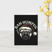 Bah Humpug Funny Pug Christmas Mpy Dog Lover Men  カード (黄色い花)