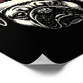 Bah Humpug Funny Pug Christmas Mpy Dog Lover Men ポスター (角)