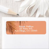 Bahamaの微風の青銅のやし珊瑚のモモの結婚式 ラベル (インサイチュ)