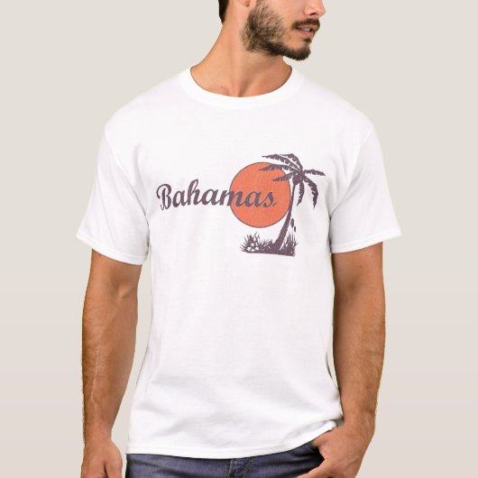 Bahamaの擦り切れたなレトロ Tシャツ (正面)