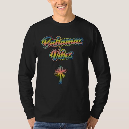 Bahama Vibes Bahamian Island Sunset Palm Trees of Tシャツ (正面)