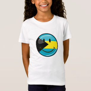 Bahamainの光沢のある円形の微笑の旗 Tシャツ