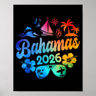 Bahamas 2026 Vacation Beach Tie Dye Trips Summer V ポスター