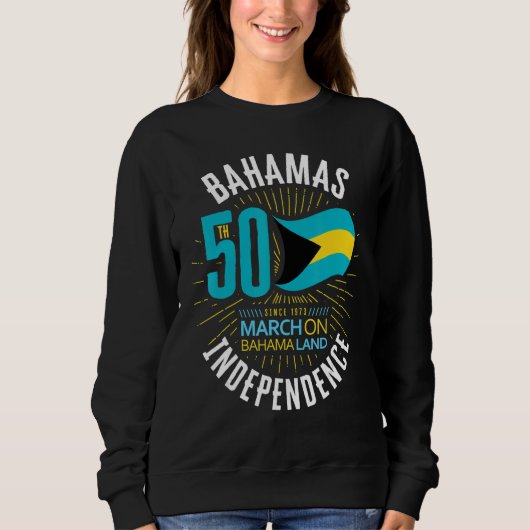 Bahamas 50th Independence Bahamian Flag Nassau Bah スウェットシャツ (正面)