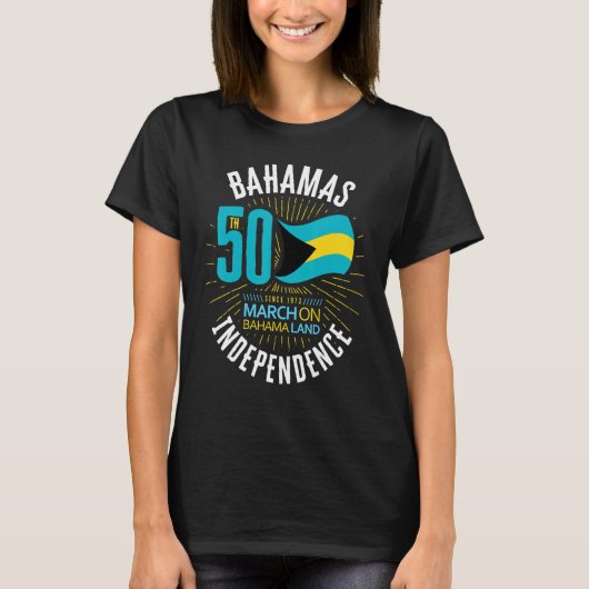Bahamas 50th Independence Bahamian Flag Nassau Bah Tシャツ (正面)