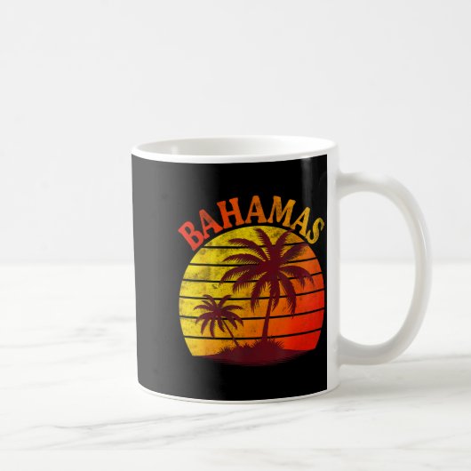 Bahamas beach tropical summer vacation palm tree コーヒーマグカップ (右)