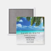 Bahamas Beach Wedding Save the Date マグネット (正面/裏面)