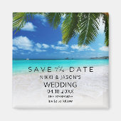 Bahamas Beach Wedding Save the Date マグネット (正面)