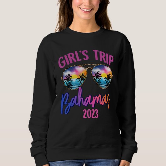 Bahamas Caribe 2023 Girls Trip Sunglasses Summer G スウェットシャツ (正面)