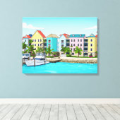Bahamas colourful houses canvas print キャンバスプリント (インサイチュ (ウッドフロア))