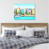 Bahamas colourful houses canvas print キャンバスプリント (インサイチュ (寝室))