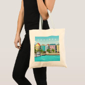 Bahamas colourful houses tote bag トートバッグ (正面(商品))
