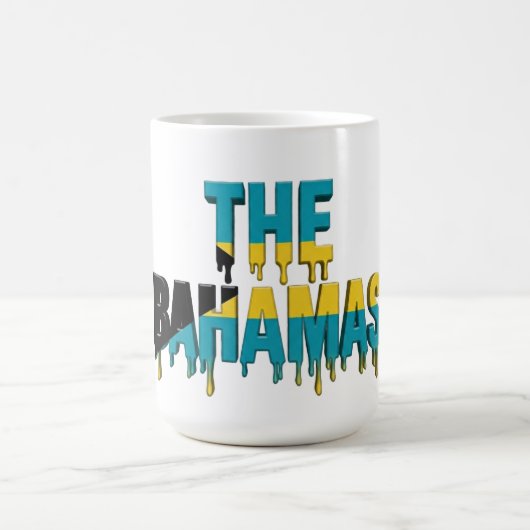 Bahamas  Drip Text | Caribbean Flag Design | Fan コーヒーマグカップ (中央)