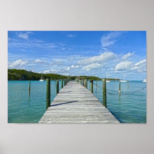 Bahamas Fishing Pier, Great Abaco Island, Bahamas ポスター (正面)