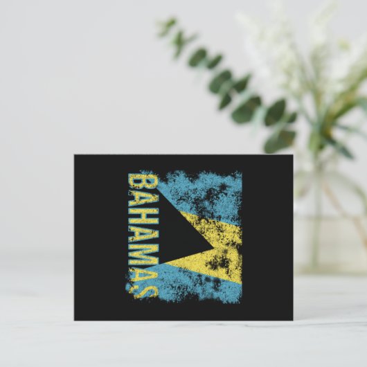 Bahamas Flag Distressed ポストカード (スタンド正面)