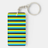 bahamas flag stripes country pattern blue yellow b キーホルダー (裏面)
