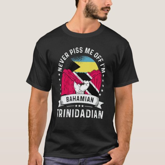 Bahamas Flag Trinidad&Tobago Grown  Humor Pride Tシャツ (正面)