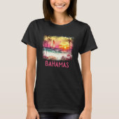 Bahamas Palm Tree Beach Vacation Summer and Surf Tシャツ (正面)