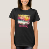 Bahamas Palm Tree Beach Vacation Summer and Surf Tシャツ (正面)