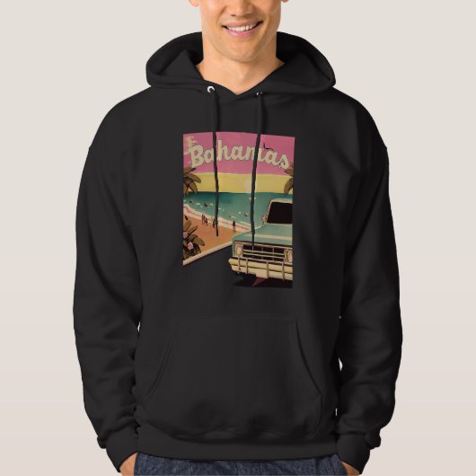 Bahamas Retro Beach Vacation Graphics Bahamas Surf パーカ (正面)