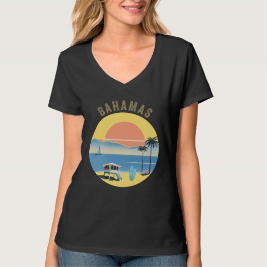 Bahamas Souvenir Apparel  Retro Vintage Bahamas Tシャツ (正面)