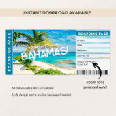 Bahamas Surprise Trip Boarding Pass Gift Card 招待状