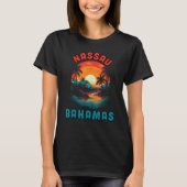 Bahamas Tropical Sunset beach Souvenir Vacation Tシャツ (正面)