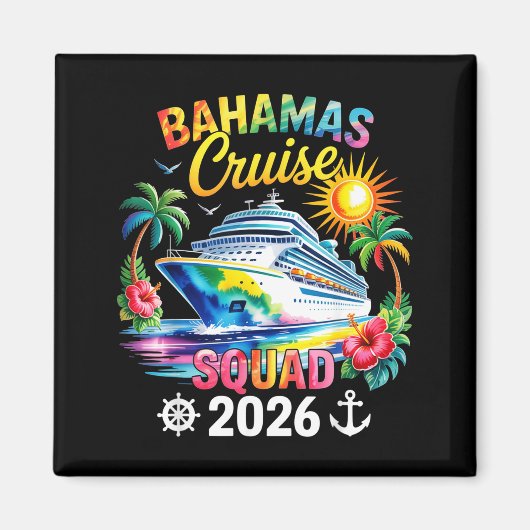 Bahamas Vacation 2026 Squad Family Friends Matchin マグネット (正面)