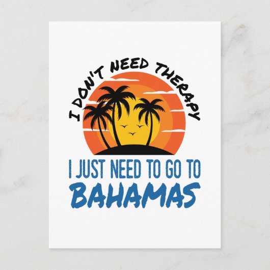 Bahamas Vacation Tropical Beach Trip Therapy ポストカード (正面)