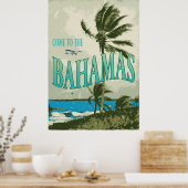 Bahamas Vintage Travel Poster ポスター (キッチン)