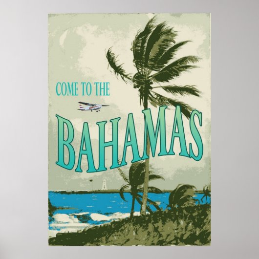 Bahamas Vintage Travel Poster ポスター (正面)