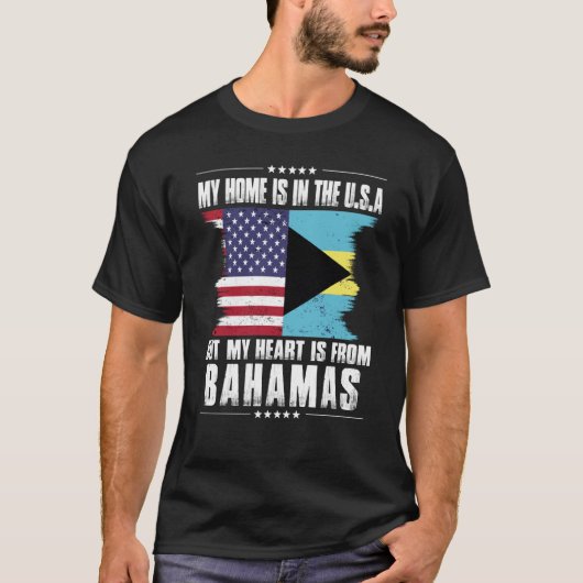 Bahamian American Patriot Grown Proud Home Heart U Tシャツ (正面)