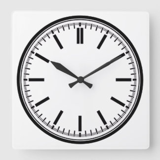 Bahnhofsuhr schwarz weiß klassische runde Wanduhr スクエア壁時計