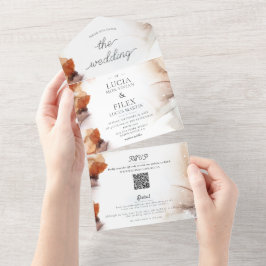 Baho Orange Color Ink All In One 結婚's オールインワン招待状